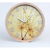 Tulup Holzuhr 25fi cm wanduhr - weiße Spitzen - Löwenzahn Samen