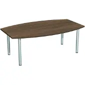 Geramöbel Konferenztisch faßförmig 2000x800/1200x720mm Nußb