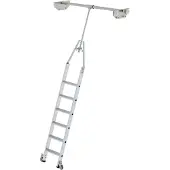 MUNK Günzburger Steigtechnik MUNK Aluminium-Regalleiter für Doppelregal drehbar 6 Stufen