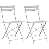vidaXL Möbel Faltbare Gartenstühle 2er Set Beige Stahl - Gartenstühle 42002959