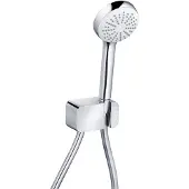 Kludi LOGO Wannen-Brause-Set 1S, einer Strahlart, Wandanschlussbogen mit Brausehalter, chrom, 6867005-00
