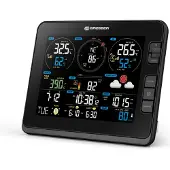 Bresser Basisstation für Profi WLAN Wetterstation, WLAN, Thermo-Hygrosensor, Smiley-Symbol, Wecker, Frostwarnung, für Innen- und Außentemperatur