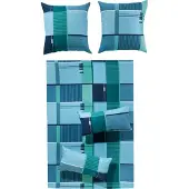 Erwin Müller Bettwäsche blau-türkis 1x 155x200 cm + 1x 80x80 cm