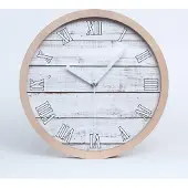 Tulup Holzuhr 25fi cm wanduhr - weiße Spitzen - Holzwand