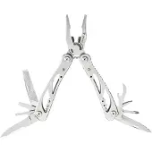 Topex Mehrzweckwerkzeug 165 mm, 9 Teile, silber, Multitool 9 Elemente, Multifunktionswerkzeug, 420 Stahl