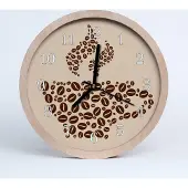 Tulup Holzuhr 30fi cm wanduhr - Kaffeebohnen in die Wohnzimmer