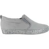 Gabor Damen Leder Slipper grau silber 36