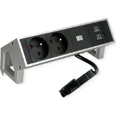 Bachmann Desk2 2Xute 1Xusb A/C 22W 0,2M Gst18 Inox