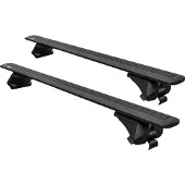 Inter Pack Dachträger Virgo IR 135 cm für integrierte Dachreling, 75 kg Last, aerodynamische Aluträger mit T-Nut 21 mm, abschließbare Relingträger schwarz