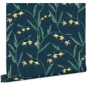 Laura Ashley Vliestapete "Fulwell Fuchsia Midnight Seaspray" geblümt glatt 10mx52cm (ca. 5m2)