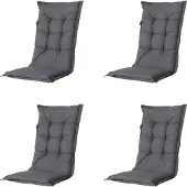 Madison - Gartenstuhlauflage High Back Manchester grau - Ca. 123x50 cm - 4er-Set