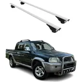 Omtec Dachträger Gepäckträger für Mitsubishi L200 1996-2005 Grundträger Metall Grau 2x