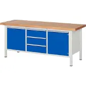 RAU Werkbank Serie 8569, 3 Schubladen, 2 Türen, höhenverstellbar