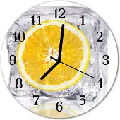 Tulup Glasuhr Wanduhr Küchenuhr Echt-Glas 30fi cm Orange Eis orange