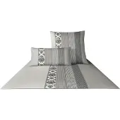 JOOP! Mako-Satin Bettwäsche 4022 Ornament Stripe Farbe beige-grau 135x200+80x80 AL