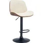 CLP Barhocker Nova Kunstleder drehbar mit Höhenverstellung walnuss/creme