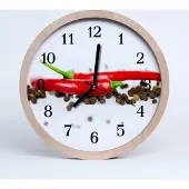 Tulup Holzuhr 20fi cm wanduhr - Pfeffer Paprika