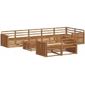 vidaXL Outdoor-Sofagarnitur 9 pcs Natur Massivholz Akazie