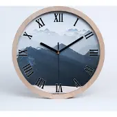 Tulup Holzuhr 20fi cm wanduhr - schwarze Spitzen - Berggipfel