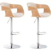 CLP 2er Set Barhocker Kingston C Stoff natura/creme