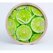 Tulup Holzuhr 30fi cm wanduhr - weiße Spitzen - Limette