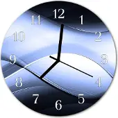 Tulup Glasuhr Wanduhr Küchenuhr Echt-Glas 30fi cm Abstrakt blau