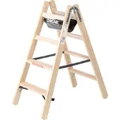 Proregal Stufen-Stehleiter Holz beidseitig begehbar 2x4 Stufen