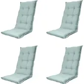 Madison - Gartenstuhlauflage High Back Naples Azur - Ca. 123x50 cm - 4er-Set