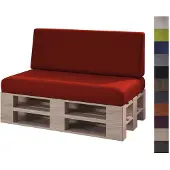 Sunnypillow 2er Palettenkissen Set mit abnehmbarem Bezug Sitzkissen + Rückenkissen | Rot |