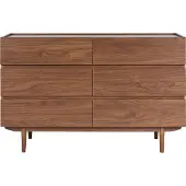 Miliboo - Kommode mit 6 Schubladen aus dunklem Holz B120 cm SANAA