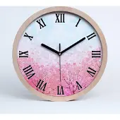 Tulup Holzuhr 20fi cm wanduhr - schwarze Spitzen - Kirschblüten