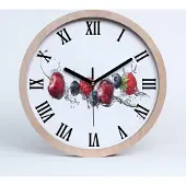 Tulup Holzuhr 20fi cm wanduhr - schwarze Spitzen - Waldfrüchte