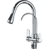 OEM Wasserhahn, Dual-Handle, Ausziehbare Sprühdüse, Chrom