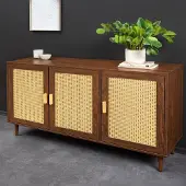 Riess Design Sideboard VIENNA 120cm braun Wiener Geflecht Kommode