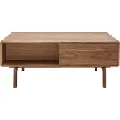 Miliboo - Rechteckiger Couchtisch mit Stauraum dunkles Walnussholz L100 cm SUVA