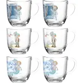 Glaskoch B. Koch jr. GmbH + Co. KG Leonardo Tassen-Set Bambini Avventura 6-tlg., Henkelbecher, Kalk-Natron-Glas, Mehrfarbig, 280 ml, 023683
