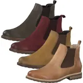 Tamaris Damen Stiefeletten Leder Chelsea Boots 1-25056-25, Größe:37 EU, Farbe:Grün