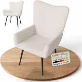 Juskys Sessel / Liegestuhl Odense - Beige - Bouclé-Stoff