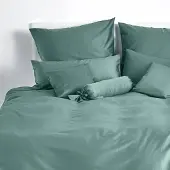TRAUMSCHLAF Uni Mako-Satin Kissenbezüge 80x80 cm salbeigrün
