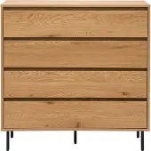 Miliboo - Kommode mit hellem Holzfurnier in Eiche 4 Schubladen L100 cm ARAGON