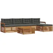 vidaXL Outdoor-Sofagarnitur 6 stk. Natur und Anthrazit