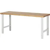 RAU Werkbank mit einstellbarer Arbeitshöhe und Massiv-Arbeitsplatte 2000x700x790-1140 mm