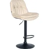 CLP Barhocker Laurel Kunstleder höhenverstellbar und drehbar | Farbe creme Material Gestell Metall matt schwarz