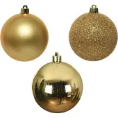Christmas Decoration Weihnachtskugeln Kunststoff 8cm 34er Set - Hellgold