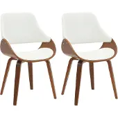 CLP 2er Set Esszimmerstuhl Vangale walnuss/weiß Material Kunstleder