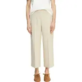 Comma strukturierte Culotte Hose mit Wide Leg, Mid-Rise-Höhe und Ankle-Länge