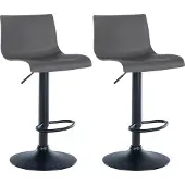 CLP 2er Set Barhocker Branford höhenverstellbar und 360 drehbar grau Material Kunststoff