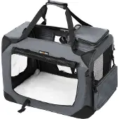 Feandrea Transporttasche für Haustiere, Hundetasche, Transportbox, grau PDC60GY