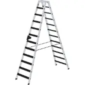 Proregal Stufen-Stehleiter beidseitig begehbar mit clip-step relax 2x12 Stufen