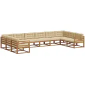 vidaXL Outdoor-Sofagarnitur 10 stk. Natur und Beige